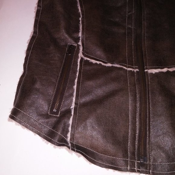 Natural Reflections Vest Womens Medium Brown‎ Suede Fur Lining Ranch Western Zip - Picture 9 of 13
